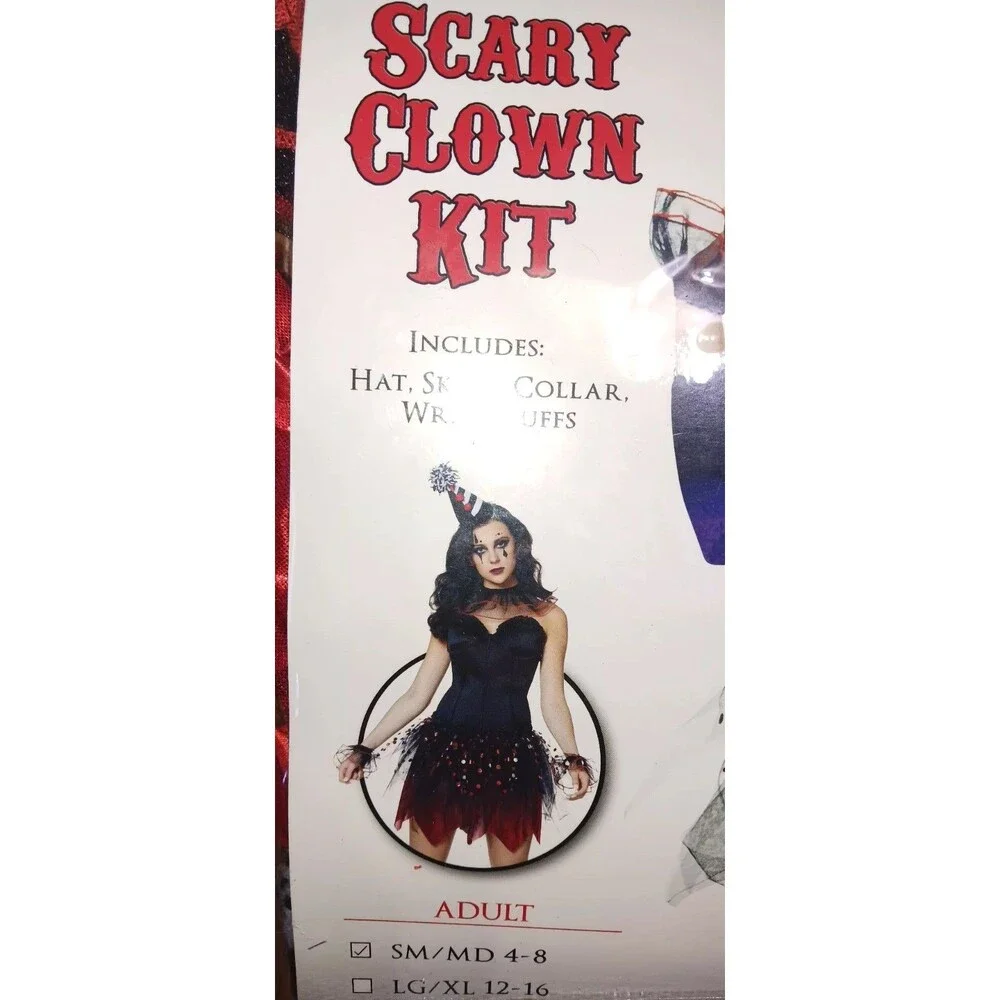 Spirit Halloween Costume Scary Clown Kit Womens Size Small/medium 4-8 Halloween - Picture 3 of 6
